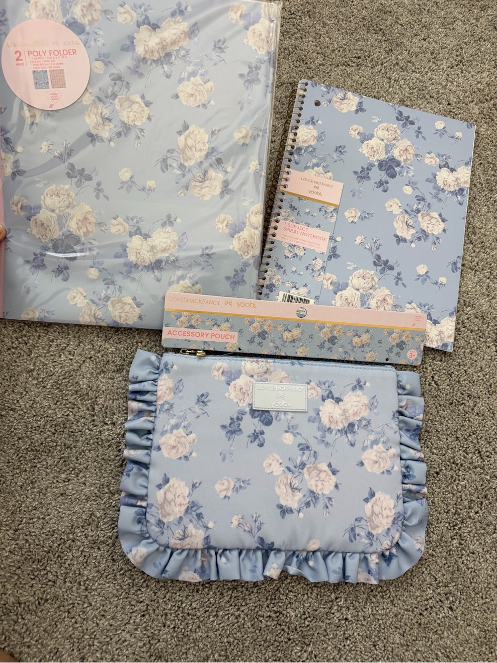 Love Shack Fancy Target School Supply Lot Whisper Blue Floral NEW